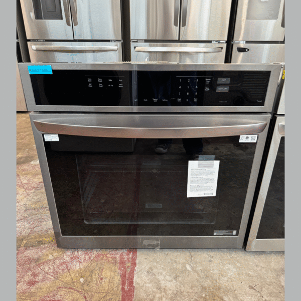 LG 4.7 cu. ft. Smart Single Electric Wall Oven with Fan Convection, Air Fry in PrintProof in Black Stainless Steel